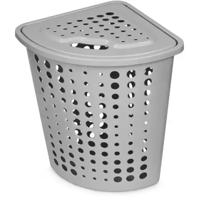 Корзина для белья Молетта угловая 45л с крышкой пыльно-серая С705ПСЕР (комплект 6 шт)