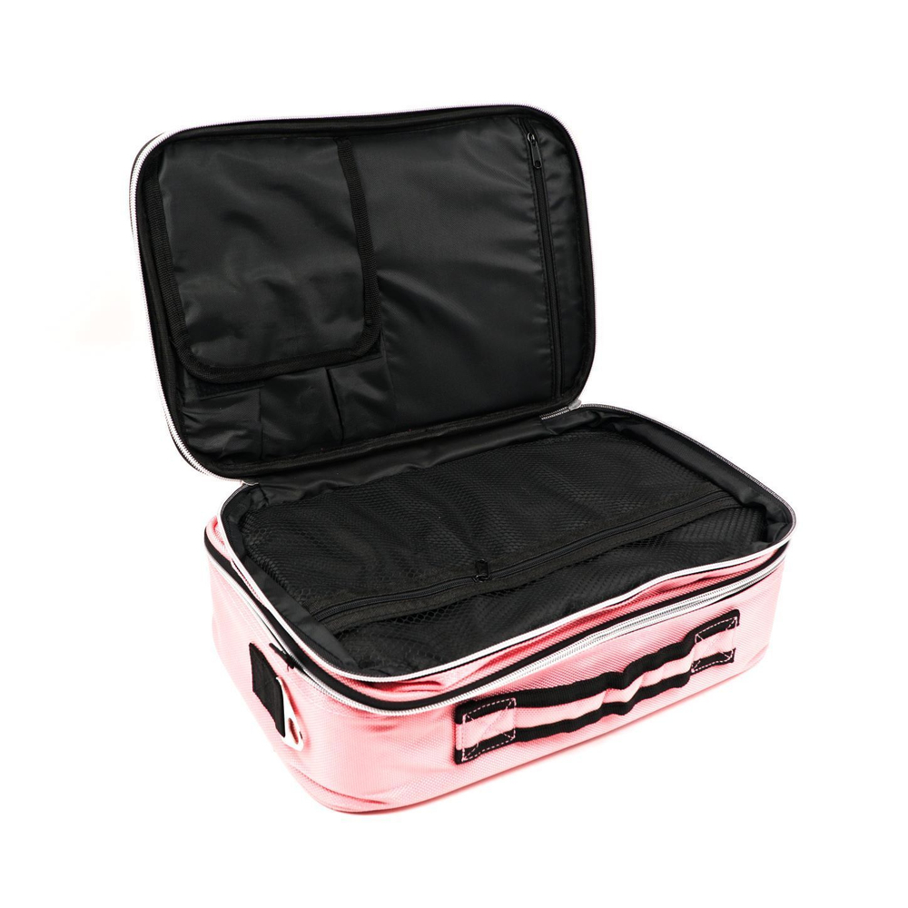 Кейс для мастера средний с зеркалом (35*24*12,5) голубой