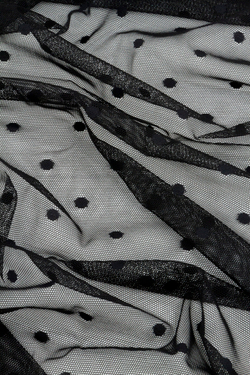 Сетка эластичная чёрная в горошек 8 мм метражом