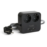 Сетевой фильтр TopON TOP-PWS2 на 2 розетки с 2 USB-A и USB-C, 4000W, 1.5 м Черный.