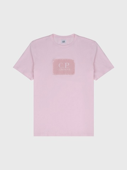 Футболка C.P. Company 30/1 Jersey Label Logo Pink
