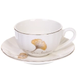 Кофейный набор 12 предметов «Золотая коллекция» (6 кружек 90мл+6 блюдец), листок, волна