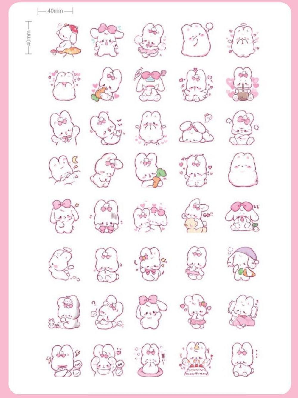 Наклейки для творчества многоразовые Зайчики