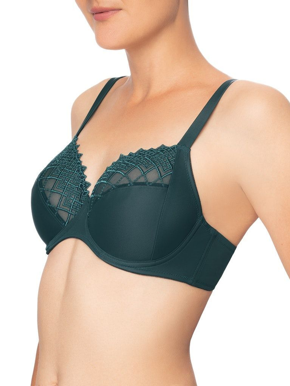 Бюстгальтер с мягкой чашкой из мягкой микрофибры с мерцающим блеском (Размер: 100B) (Цвет: молочный)