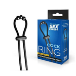 Черное эрекционное кольцо со стимулирующими бусинами (Цвет: черный)