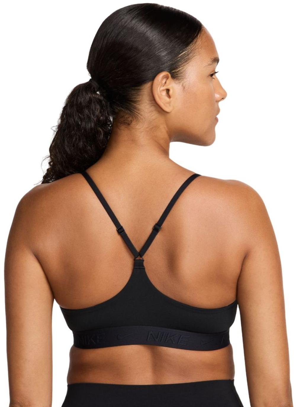 Теннисный бюстгальтер Nike Indy Light Support Padded Adjustable Sports Bra - black/black