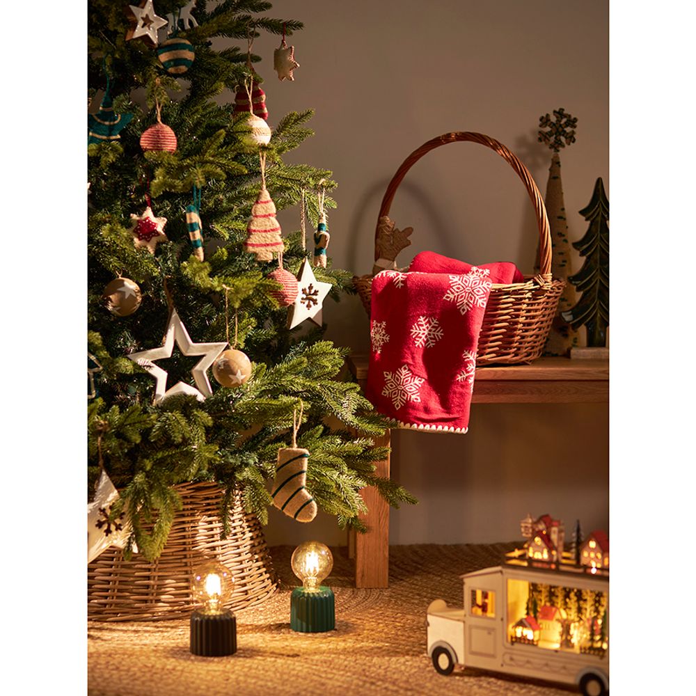 Набор елочных украшений Funky stripes из джута и гофрированного картона из коллекции New Year Essential, 4 шт.