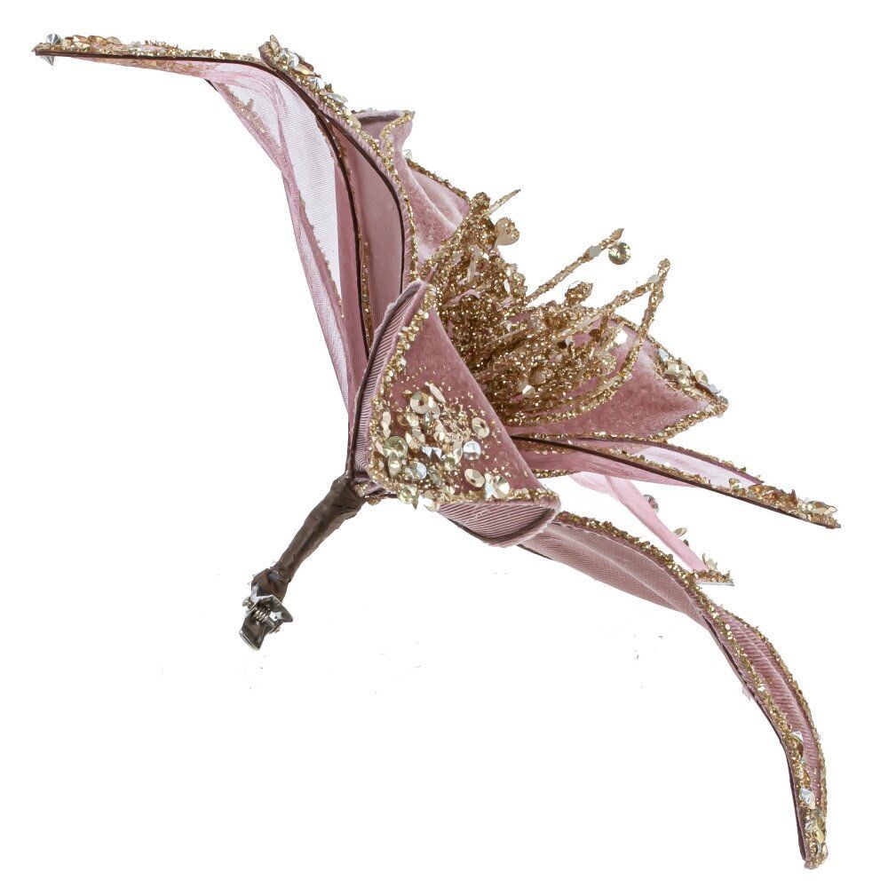 GAEM Цветок исскуственный "Пуансеттия" (на клипсе), D 26 см, L26 W26 H16 см