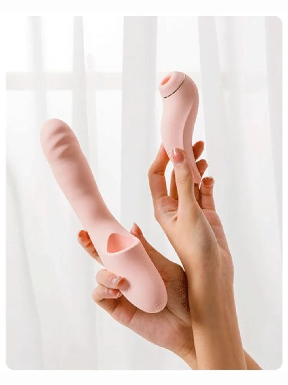 Вибратор Svakom Fatima с вакуумом и возвратно-поступательными движениями, розовый