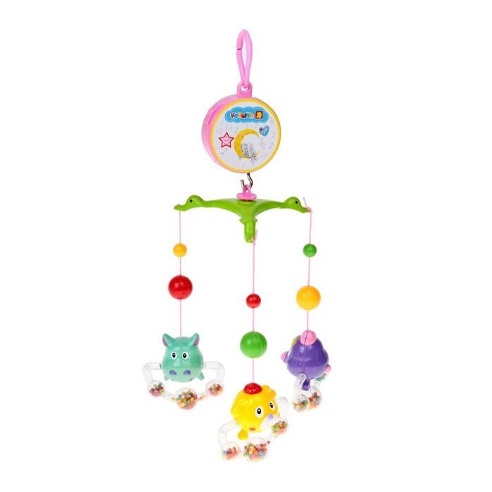 0333345/Музыкальная карусель "Забавные животные",заводная.,русская озвучка, в/к 49*9*34см/54