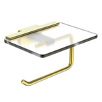 Держатель для туалетной бумаги с полкой WONZON & WOGHAND GRAFFITY, Брашированное золото (WW-9326-BG)