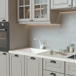 Смеситель для кухни 35k MIXLINE ML15-032W высокий излив б/отв боковая п/гайку (без подводки) БЕЛЫЙ