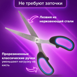 Ножницы BRAUBERG "Classic+" 185 мм черно-синие классической формы резиновые вставки (6 штук в упаковке)