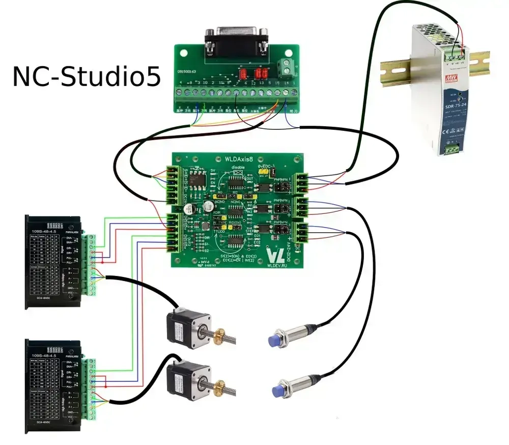 Плата выравнивания портала станка с ЧПУ. WLDAxis 8 (DC-DC)