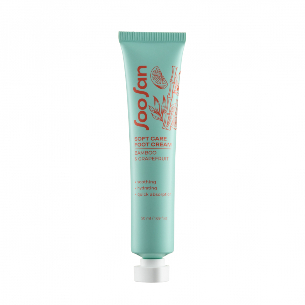 SOOSAN Soft Care Moisturizing Foot Cream with Bamboo & Grapefruit Увлажняющий крем для ног с экстрактами бамбука и грейпфрута 50мл