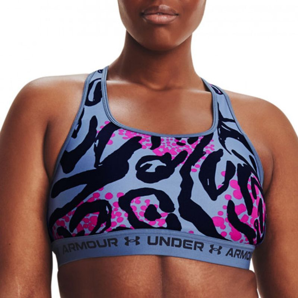 Теннисный бюстгальтер Under Armour Crossback Mid Print Sports Bra - Turquoise