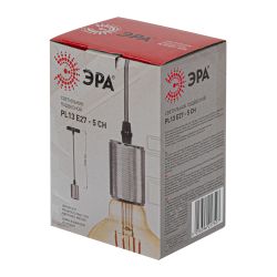 Светильник подвесной ЭРА PL13 E27 - 5 CH под лампу E27 провод 1 м хром