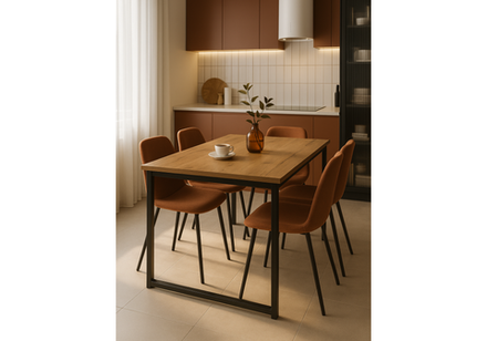 Стол деревянный Woodville Лиман 117 (157) x 77 дуб крафт золотой, черный матовый, ножки черные