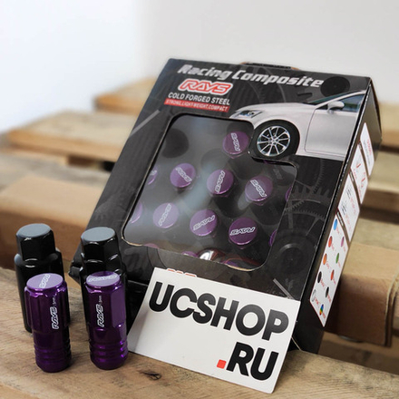 Гайки Rays с секретками высокие M12x1.25 Фиолетовый