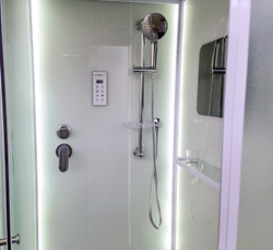 Душевая кабина Esbano (Эсбано) ES-L115CR L, с низким поддоном, с электрикой и LED освещением, 115х85х210