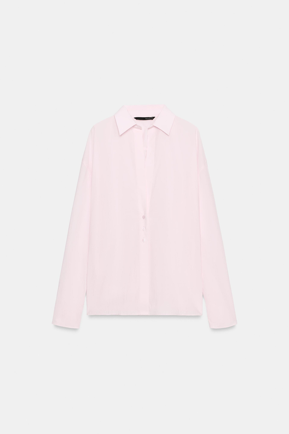 ZARA РУБАШКА ОВЕРСАЙЗ НА ЗАВЯЗКАХ, ЛИНЯЛЫЙ РОЗОВЫЙ