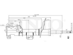 Амортизатор газовый передней подвески UNIO SAB-10593