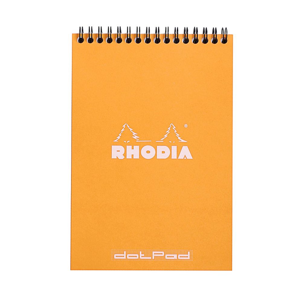 Блокнот Rhodia Classic на спирали A5 в точку 80 гр оранжевый (16503C)