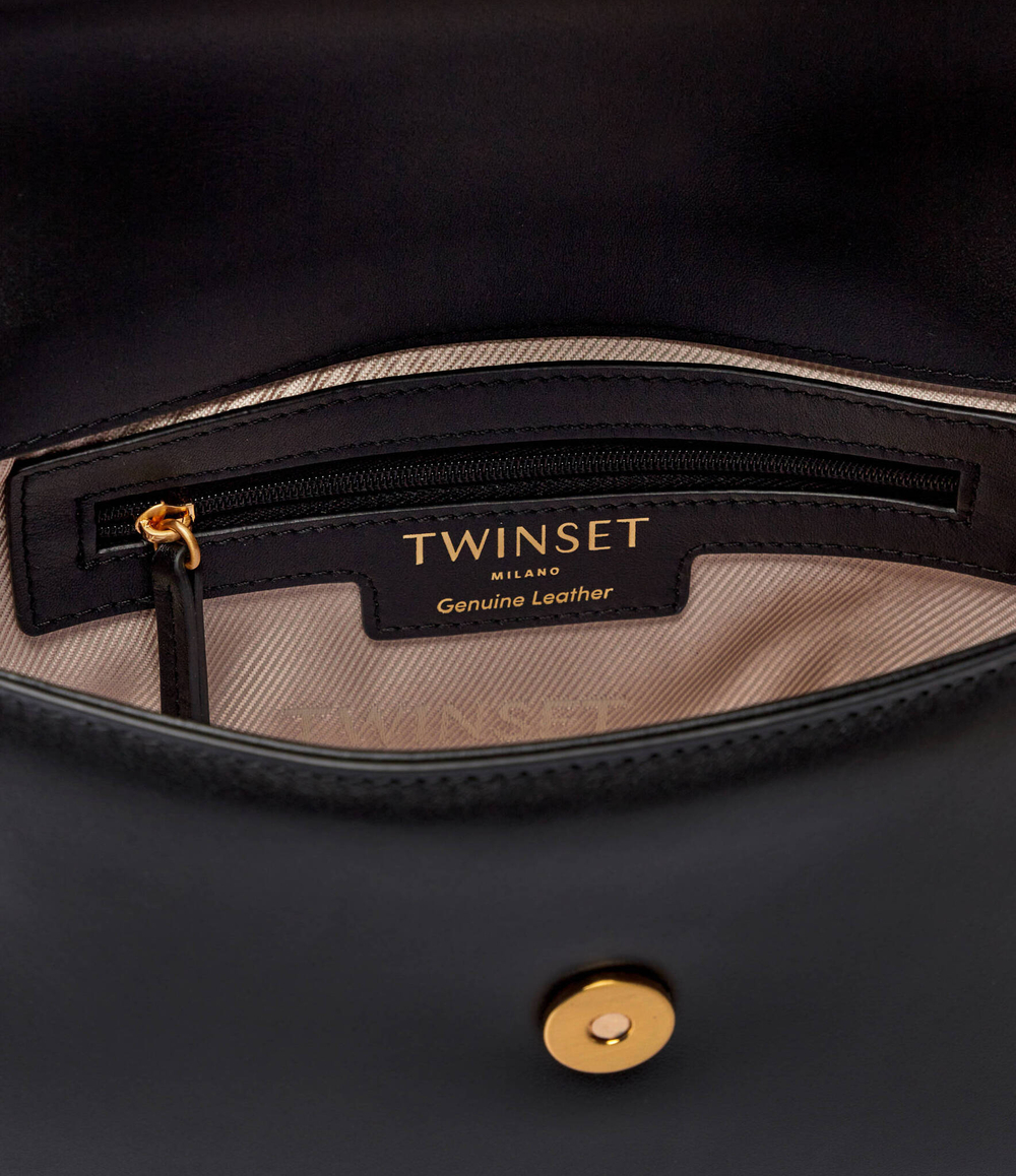 Кожаная сумка через плечо TWINSET - черный(242TB7090)