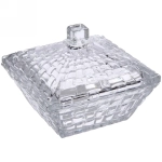 Сахарница стеклянная 250мл «Ажур» 11,5*11,5*9см плетенка