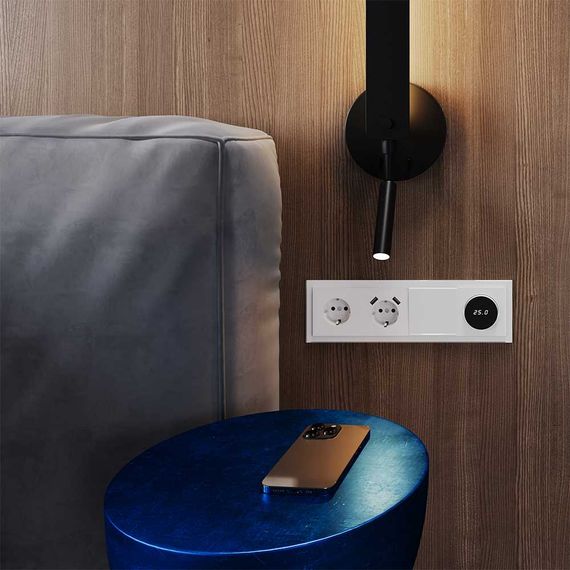 Рамка стеклянная Voltum S70 на 4 поста, (белый, стекло) VLS110401