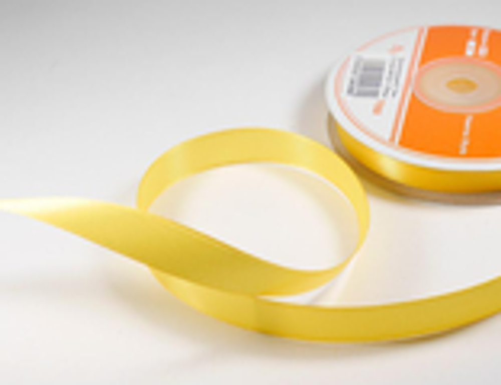 Лента атласная 12 мм желтая