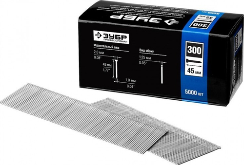 Гвозди для нейлера 18GA 45мм тип300 5000шт Зубр