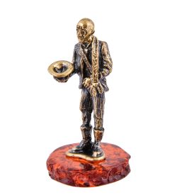 Народные промыслы AM-3665 Фигурка «Киса Воробьянинов» (латунь, янтарь)