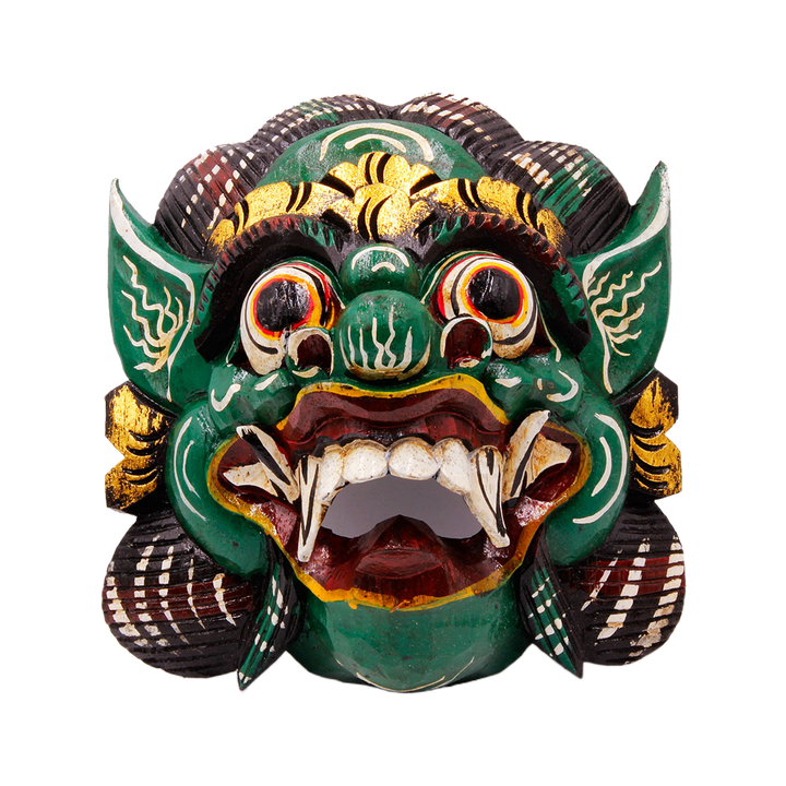 Маска настенная Баронг цвет зеленый, дерево Албезия 20x18x22,5 см