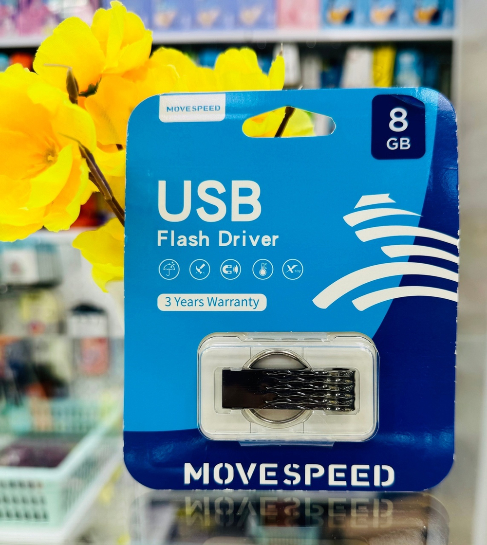 USB Флешка 8Gb Move Speed, USB 2.0, металл, серый