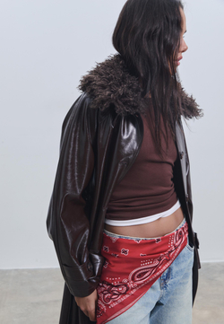 STRADIVARIUS Паток с принтом, красный