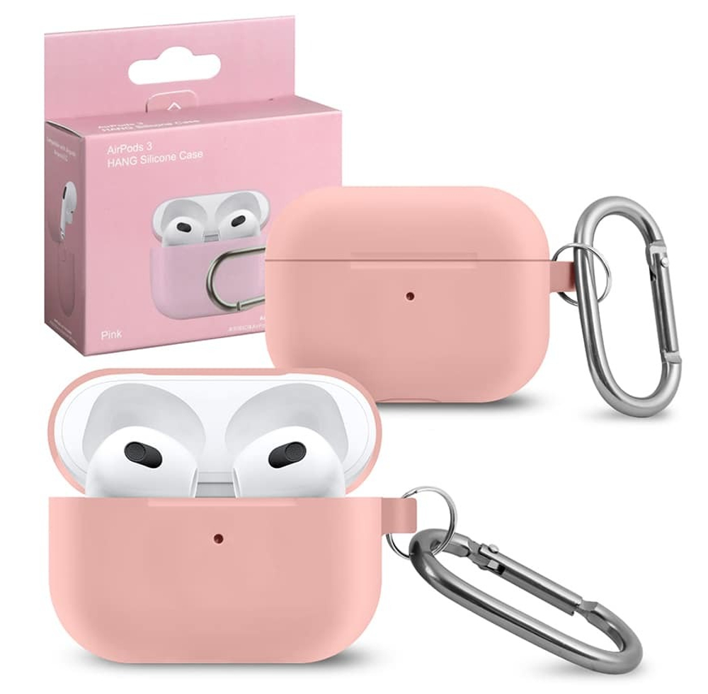 Чехол для APods 3 Hang Silicone (Pink) с карабином