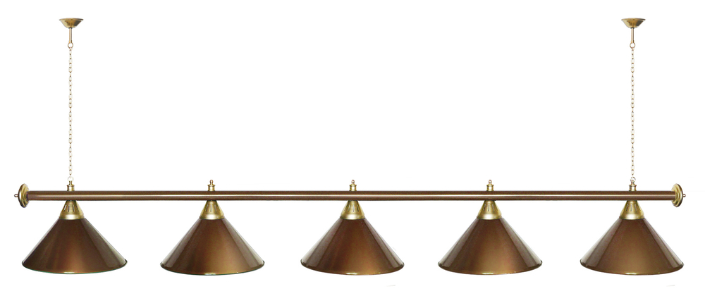 Лампа STARTBILLIARDS 5 пл. (плафоны золотые,штанга золотая,фурнитура золото)