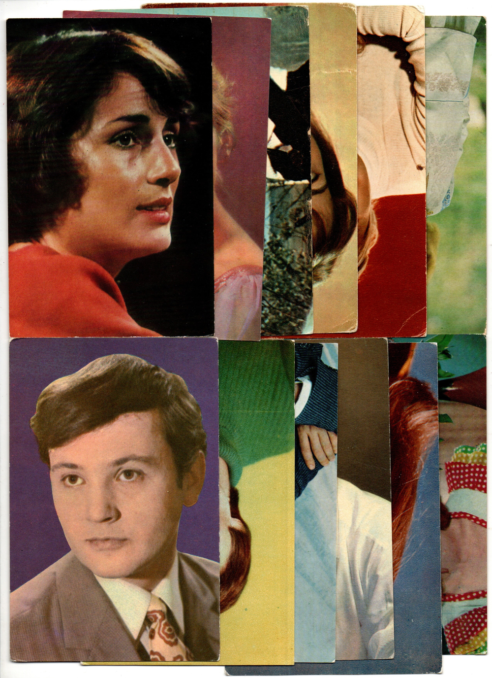 №130 Открытки Артисты и актёры СССР 1970–1980-е г. 25 штук. Цветные, чистые, без повторов