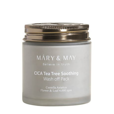 Маска для лица глиняная Mary & May Cica Tea Tree Sootning Wash off Pack успокаивающая 125 г