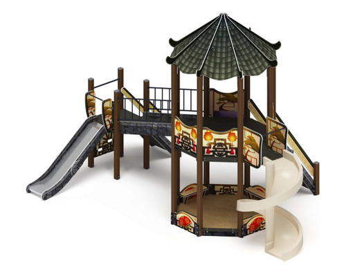 Детский игровой комплекс Карнавал Шанхай ДИК 2.22.02-02 H=1200, H=2000, винтовой скат