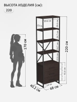 Стеллаж металлический с ящиками лофт OKTAV