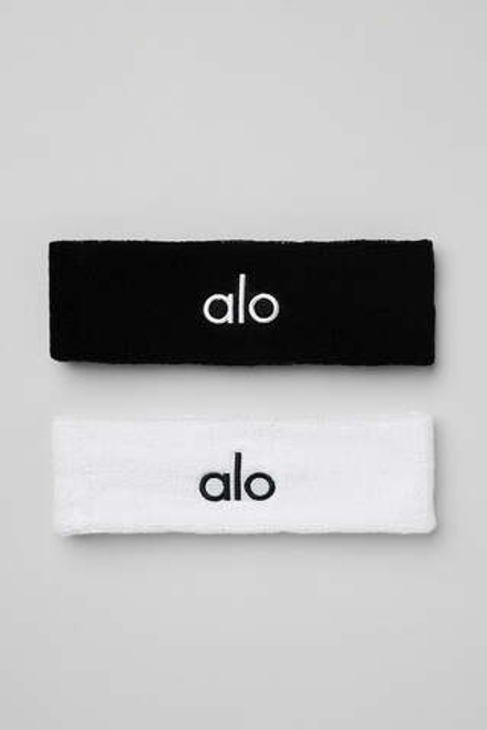 Alo yoga Спортивная повязка на голову (2 шт.), черный/белый