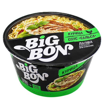 Лапша Big Bon Курица+соус сальса чашка 85 гр