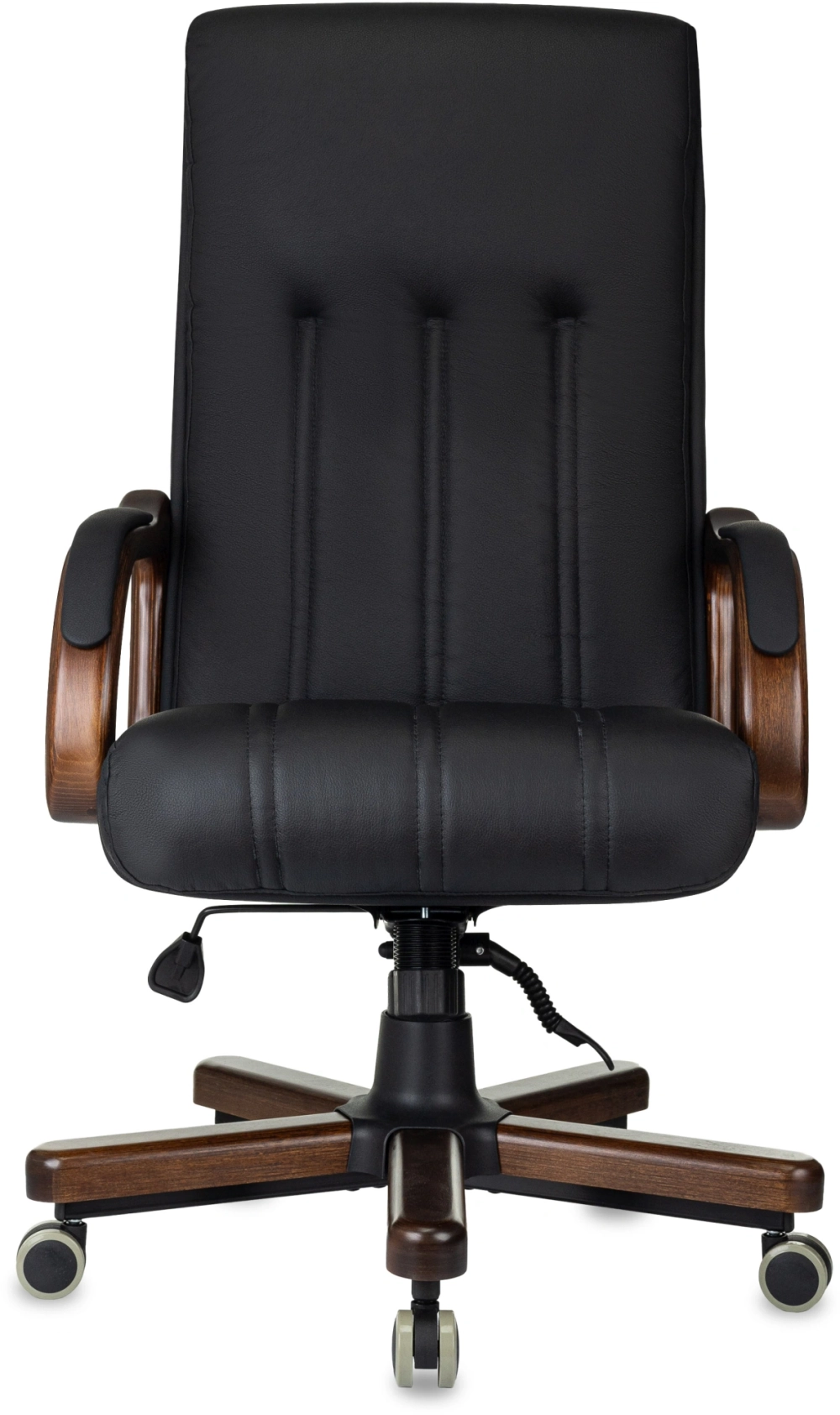 Кресло руководителя Бюрократ T-9932WALNUT/B, Кожа, Черная