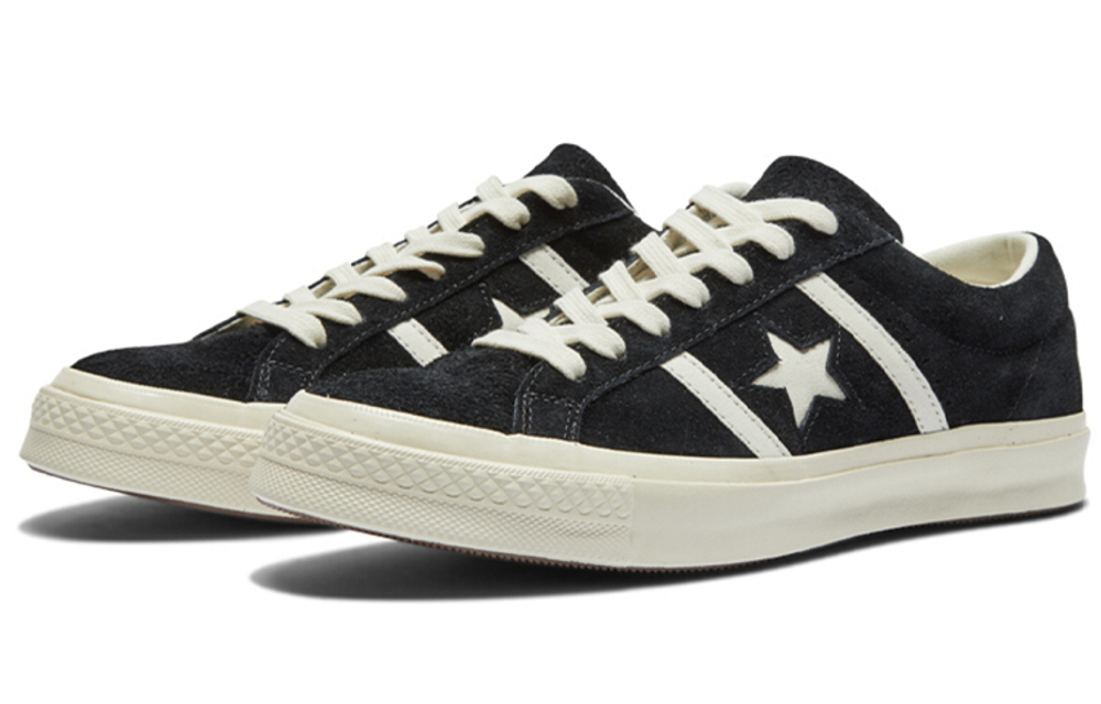 Converse One Star Chuck Taylor flip-flop hollow star classic stitching non-slip wear-resistant low-top canvas shoes for men and women in the same style black and white