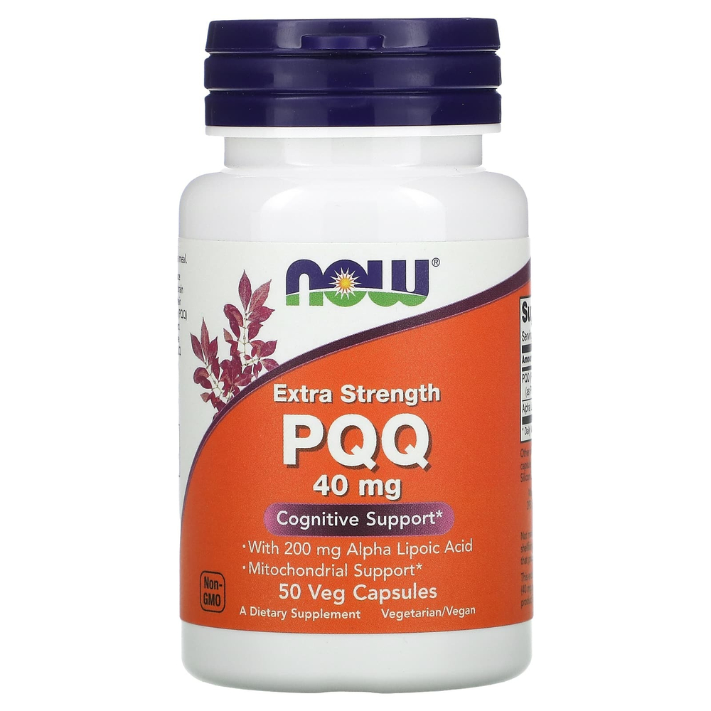 NOW Foods, пирролохинолинхинон, 40 мг, 50 растительных капсул