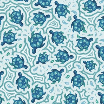 Плавающие черепашки в белом океане