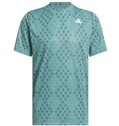 Теннисная футболка Adidas Club Tennis Climacool Graphic - powder tea/preloved teal