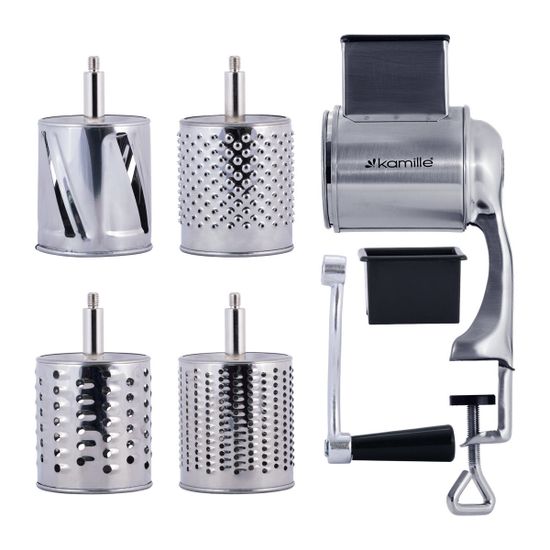 Тёрка универсальная механическая 4 в 1 Kamille KM-6512 из нержавеющей стали